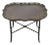 Chinoiserie Faux Bamboo Brown Lacquer Scallop Tray Top Coffee Cocktail Table For Sale