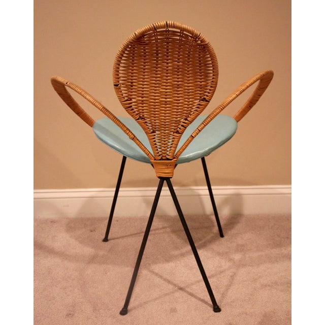 MidCentury Style Rattan Armchair Chairish