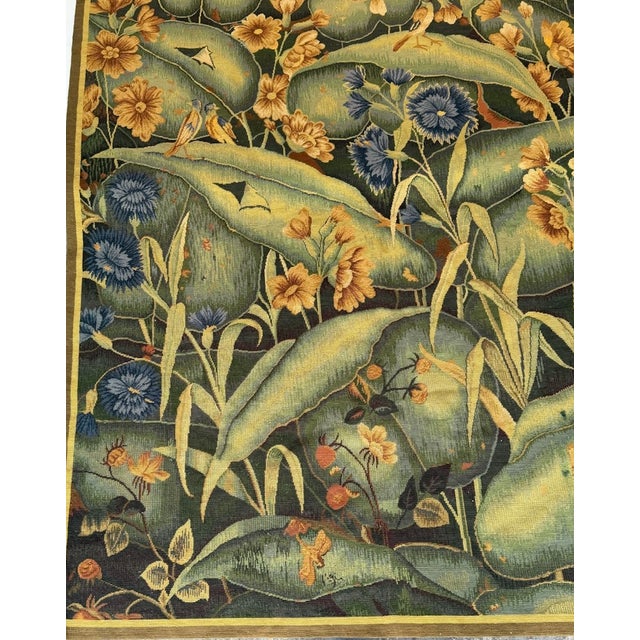 Arts & Crafts/ William Morris Style Verdure Tapestry Birds, Butterflies Foliage For Sale - Image 4 of 16