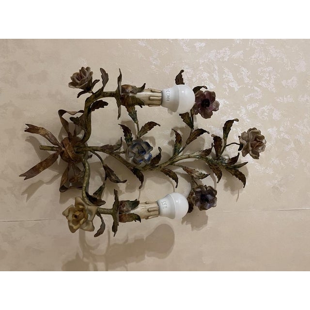 1900 - 1909 Baroque Golden Console with Wall Lamps, 1900, Set of 3 For Sale - Image 5 of 18