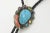 Vintage Native American Sterling Silver and Gemstone Leather Bollo Necklace For Sale - Image 4 of 5