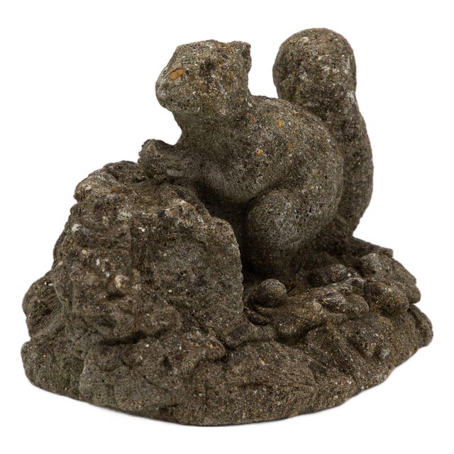 Reconstituted Stone Squirrel Garden Ornament, 20th Century For Sale