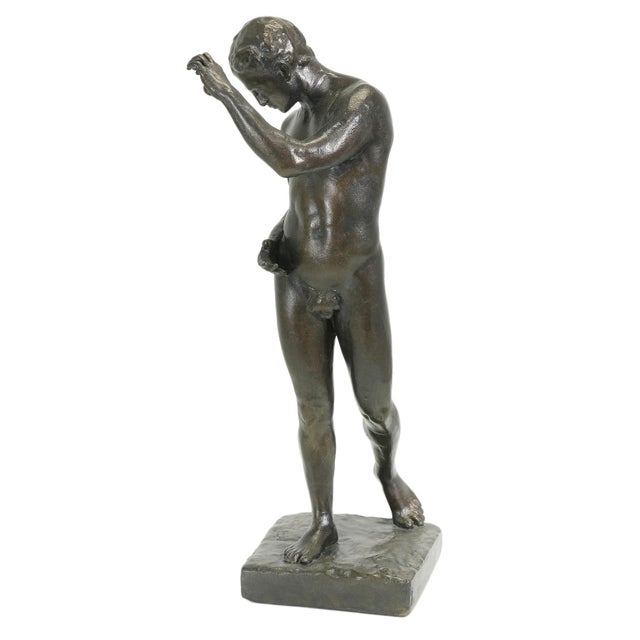 Figurative Early 20th Century Male Nude Athlete Plaster Maquette, Studio Original, Signed For Sale - Image 3 of 11