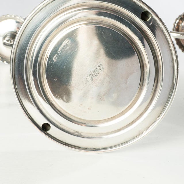 1920s Pair of Friedman Silver Co. Three Arm Silverplate Candelabras For Sale - Image 9 of 11