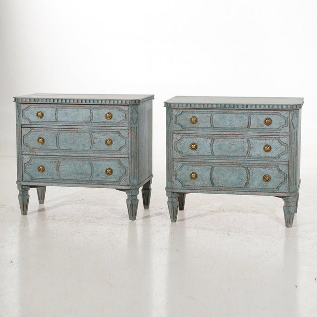 Turquoise Carved Chests of Drawers, Set of 2 For Sale - Image 8 of 8