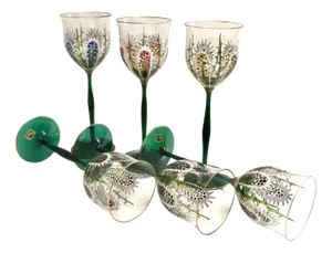 Vintage Handmade Crystal Glasses by Gluskunst Hirtreiter, Bavaria, 1980s, Set of 6