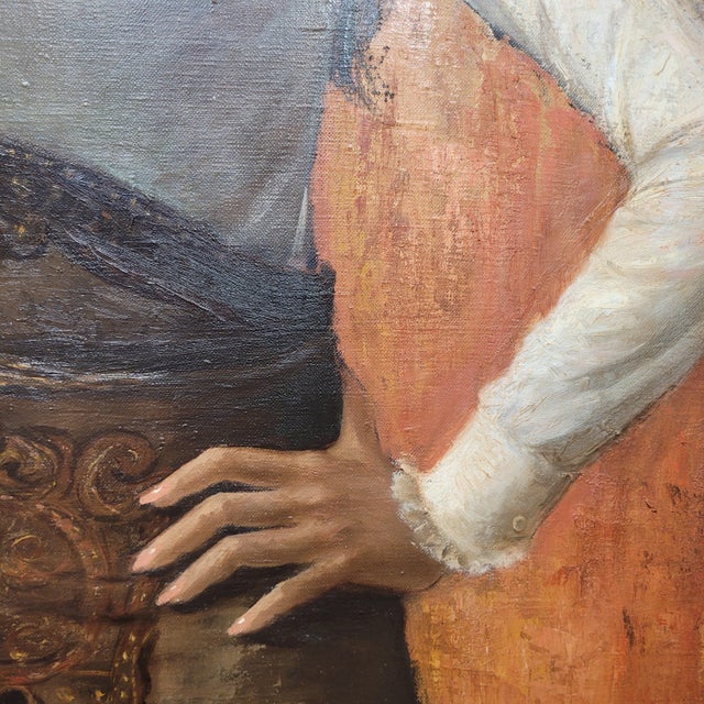 José Luis Benito Rementeria, Portrait of Doña Teresa Molero, 1973, Oil on Canvas For Sale - Image 9 of 13