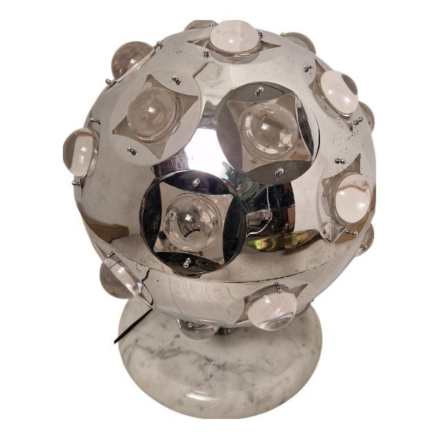 Table Lamp in Chromed Metal and Glass by Oscar Torlasco for Stilkronen For Sale