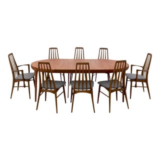 Koefoed Hornslet Eva Chairs & Faarup Dining Table - Set of 9 For Sale