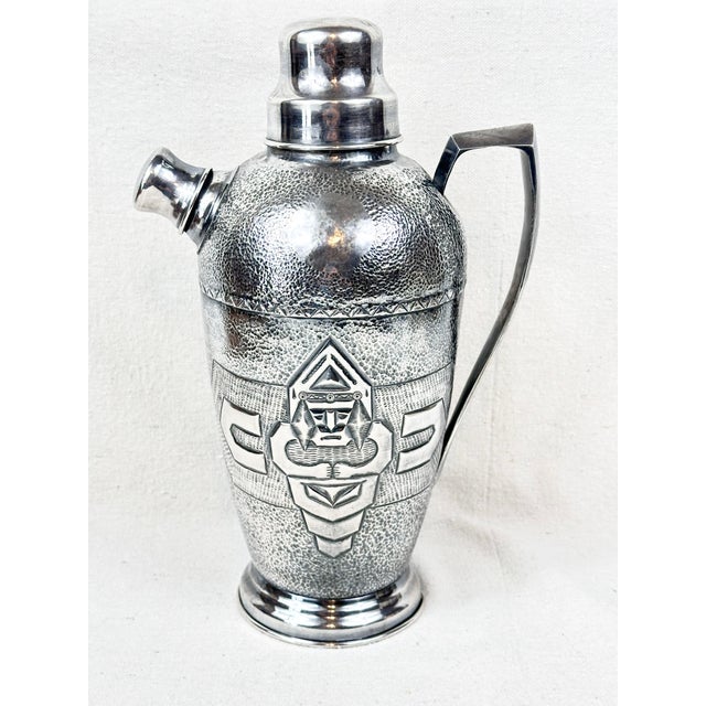 Mid-Century Modern Vintage .900 Silver Pre-Columbian Design Cocktail Shaker For Sale - Image 3 of 12