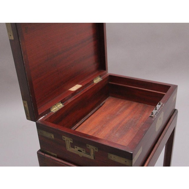 Mid 19th Century Antique Mahogany Box on Later Stand, 1840s For Sale - Image 5 of 15