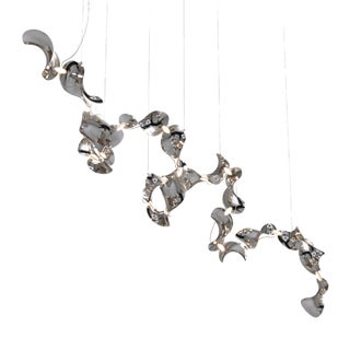 Dune 20 Spiral Pendant Light with Silver Polished Shades by Daniel Becker For Sale