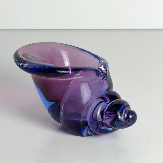 Murano Sommerso Glass Conch Shell Sculpture from Alfredo Barbini, 1970s For Sale - Image 3 of 10