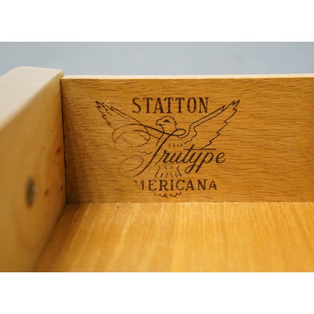 Statton Trutype Asian Inspired Mid Century Modern 24" Tiered Accent End Table For Sale - Image 9 of 12