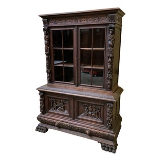 Neo-Renaissance Display Bookcase, 1930 For Sale