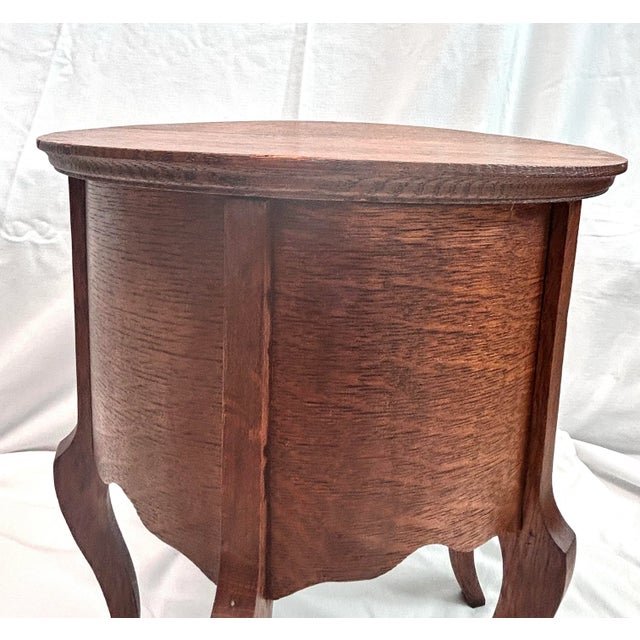 Antique Oak Plant Stand Side Table For Sale In Louisville - Image 6 of 12