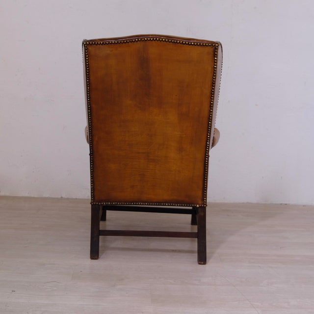 Victorian English Bergere Leather Armchair For Sale - Image 15 of 18