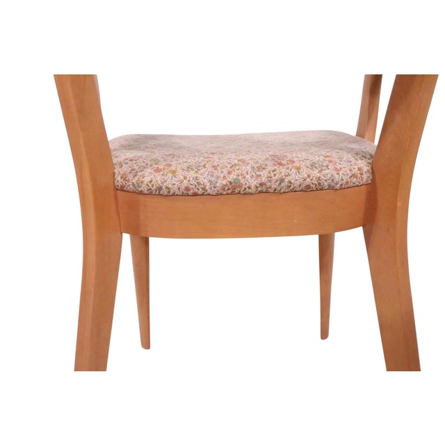 Mid Century Heywood Wakefield Cat's Eye Champagne Model Dining Height Arm Chair M 1553 C For Sale - Image 9 of 12
