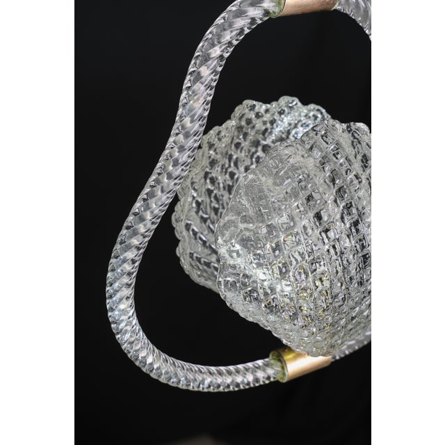 1950s Charming "Shell" Trasparent Murano Glass Chandelier by Barovier E Toso For Sale - Image 12 of 12