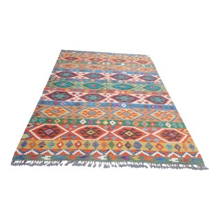 Vintage Mid-20th Century Anatolian Flatwoven Kilim 7'9" X 5'7" For Sale