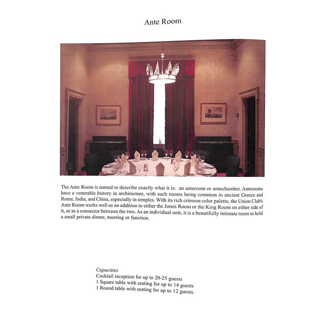 Union Club of the City of New York Event Prospectus For Sale - Image 14 of 17