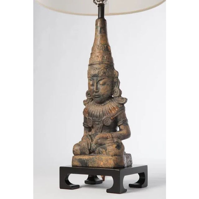 Mid-Century Modern Asian Figural Lamps After James Mont - a Pair For Sale - Image 3 of 8