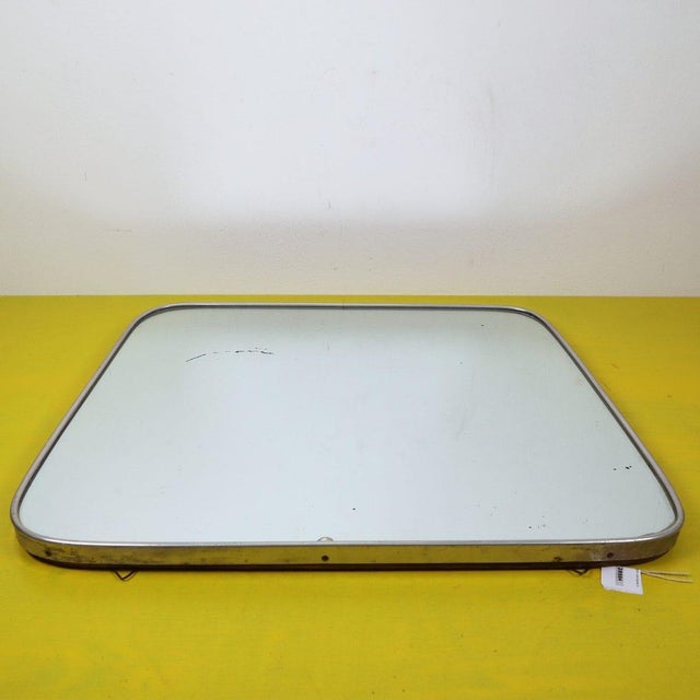 Metal Wooden Mirror with Aluminum Edge, 1940s For Sale - Image 7 of 12
