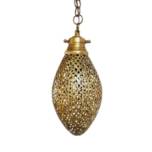 Vintage Brass Tear Drop Pendant Light