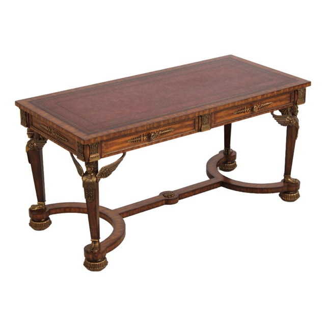 Maitland Smith French Empire Leather Top Desk For Sale
