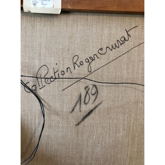 Roger Crusat, Large French Expressionist Oil Painting, Girl, Poupèe, the Doll, Ecole de Paris For Sale - Image 9 of 11