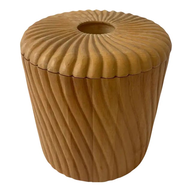 1970s Georges Briard Sculptural Organic Modern Carved Wood Ice Bucket, Thailand For Sale