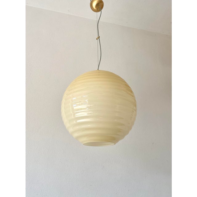 Vintage Modulo S40 Amber Murano Ceiling Lamp by Toso - Massari for Leucos, 1990s For Sale - Image 12 of 16