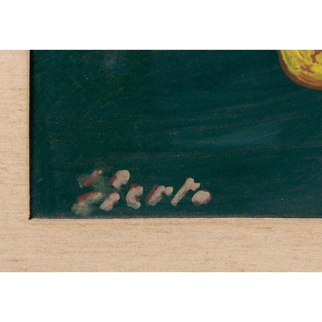 Fruits is a modern artwork realized by the artist Gian Paolo Berto in 1967. Mixed colored oil painting. Hand signed on the...