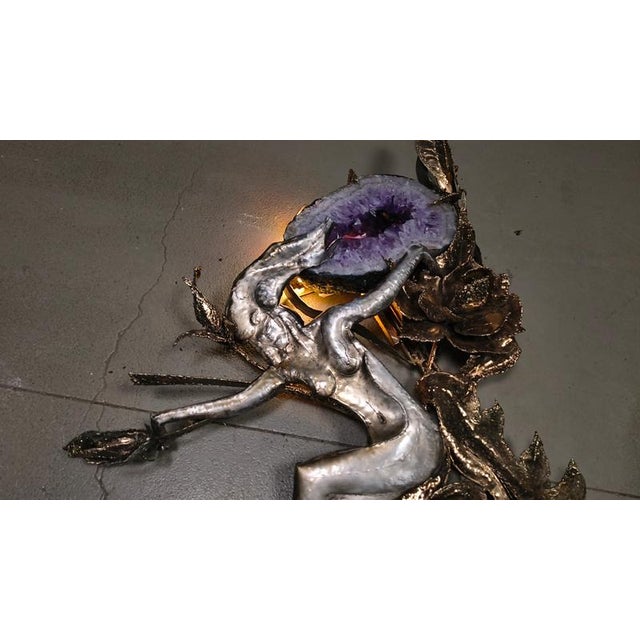 Illuminated Amethyst Wall Sculpture by Marc Dhaenens, 1970s For Sale - Image 6 of 13