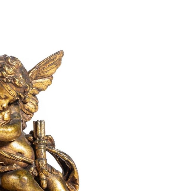 French Table Clock in Gllded Bronze, 19th Century For Sale - Image 4 of 6