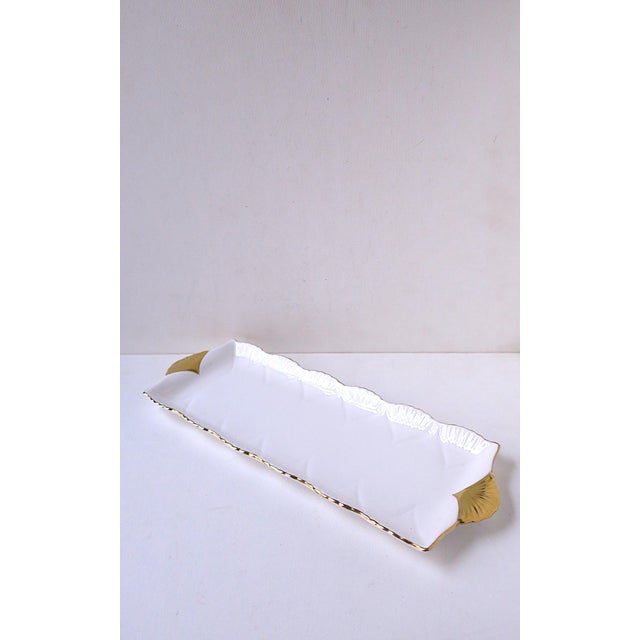 Shelley White and Gold English Porcelain Tray, Circa Early-20th Century For Sale - Image 4 of 15