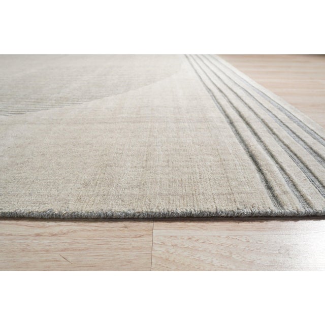 Traditional 4x6 Majestic Chic Charcoal Geometric Modern Hand Knotted Wool Carpet Rug For Sale - Image 3 of 6