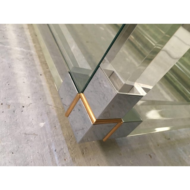 Pair of Late 20th Century Square Lucite Coffee Tables with Chromed Metal Details For Sale - Image 9 of 18