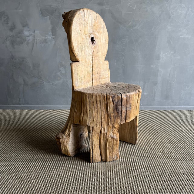 Wooden Stump Chair carved from a solid tree trunk. Beautiful vintage piece, a true one of a kind. A piece of art! 18"w x...