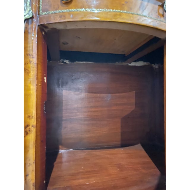 1990s Demi-Lune Accent Cabinet Italian Neoclassical Style Faux Marquetry For Sale - Image 12 of 12