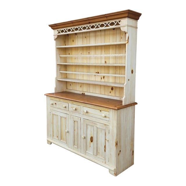 Ethan Allen Farmhouse WhiteWashed W/ Distressed Pine Dining Room China