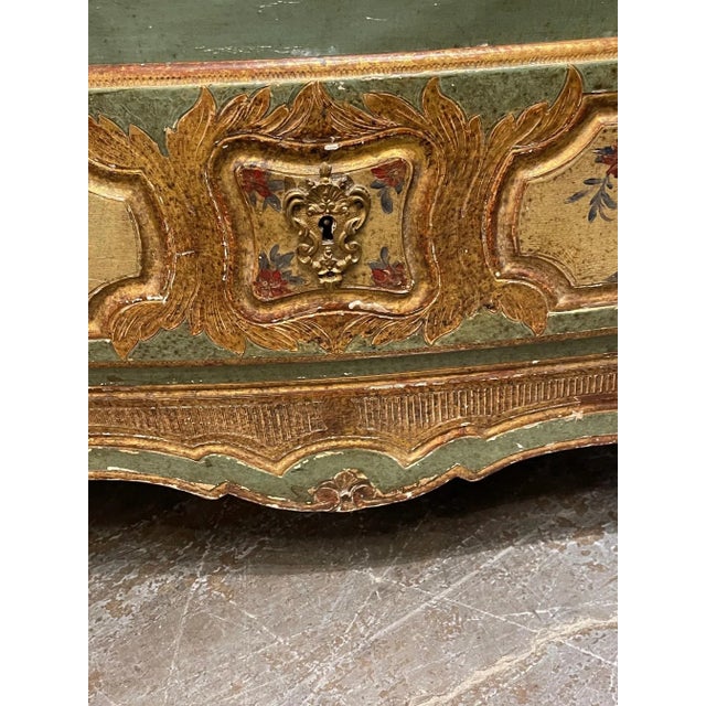 Bronze 19th Century French Louis XV Style Painted Commode For Sale - Image 8 of 12