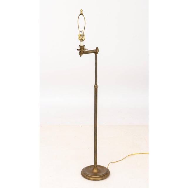 Late 20th Century Modern Brass Swing-Arm Floor Lamp For Sale - Image 5 of 7