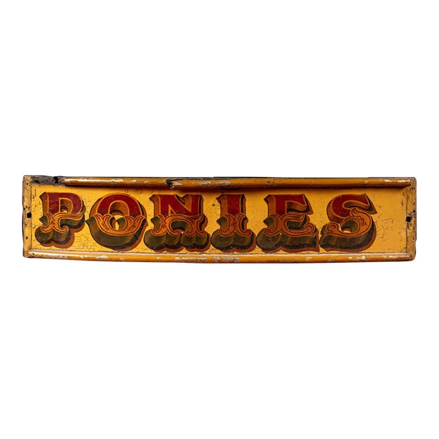 Early 20th Century "Ponies" Carnival/Circus Attraction Panel For Sale