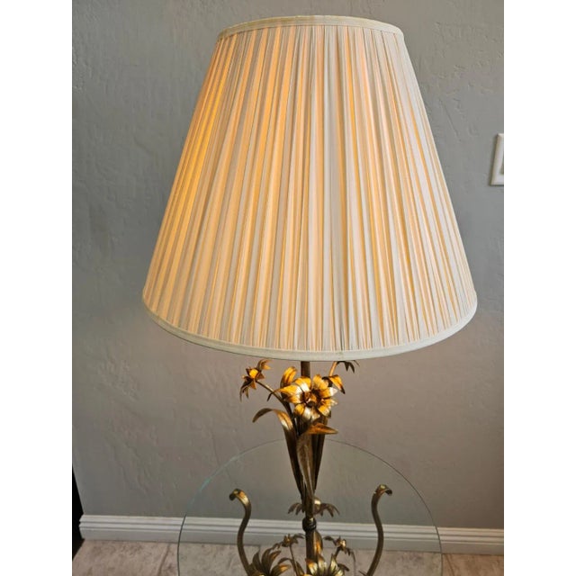 1960s Mid Century Hollywood Regency Gold Gild Floor Lamp For Sale - Image 10 of 18