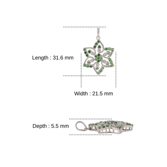 Art Nouveau Inspired 1.25 Ct Tsavorite Openwork Floral Pendant by Carat&Her For Sale - Image 11 of 14
