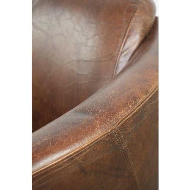 Club Chair in Brown Cowhide Leather For Sale - Image 12 of 16