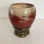 Mid-Century Studio Pottery Vase in Shades of Red and Green with Pinched Pedestal Base Measures approx: 6H x 5D Please...