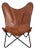 Leather Butterfly Chair, Attributed to Knoll, Saddle Brown For Sale