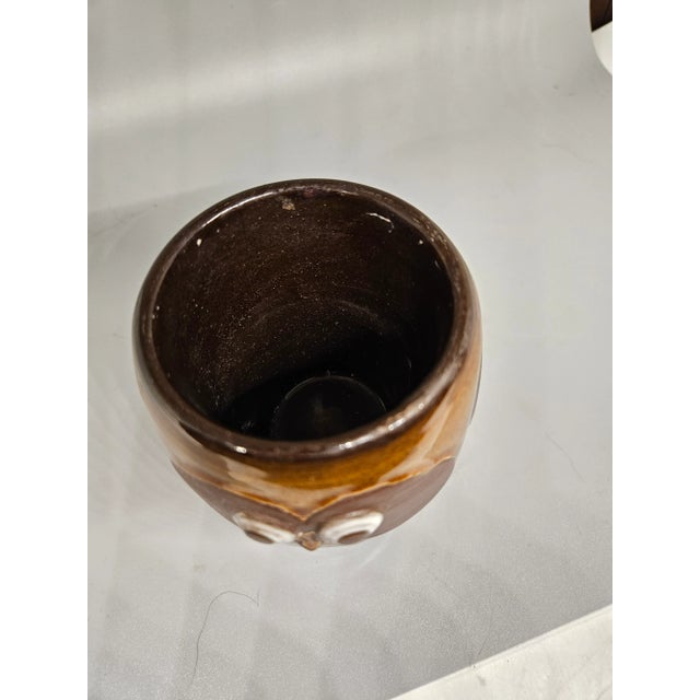 1980s Vintage Otagiri Stoneware Owl Candle Holder For Sale - Image 5 of 6